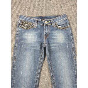 True Religion Jeans Womens 28 Bobby Super T Studded Flap Pocket USA Made 29x31